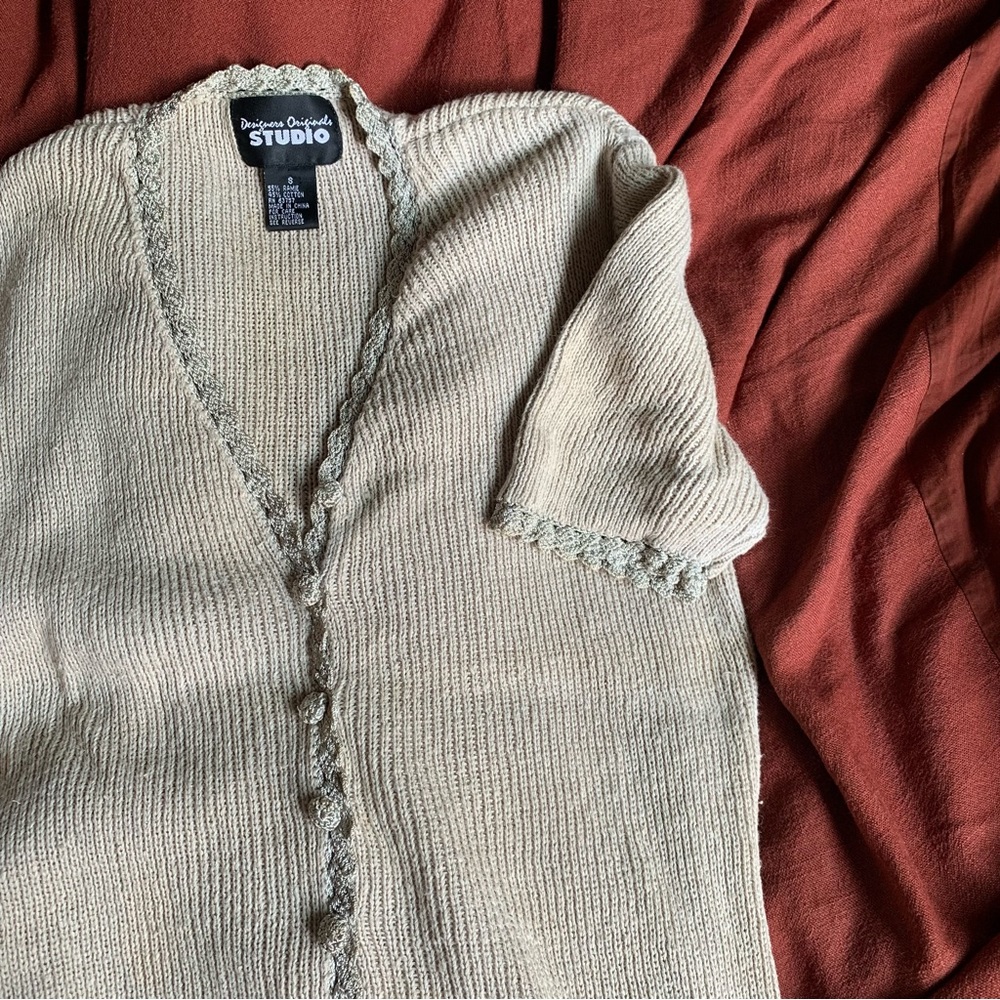 SOLD Vintage crochet knit sweater / top / cardigan